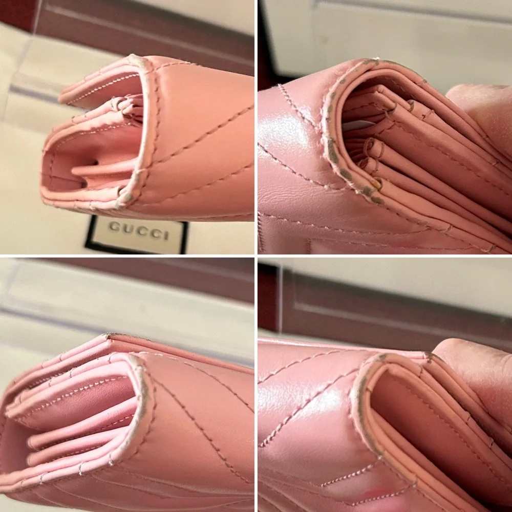 Gucci GG Pink Marmont Wallet w/Chain - Picture 7 of 16